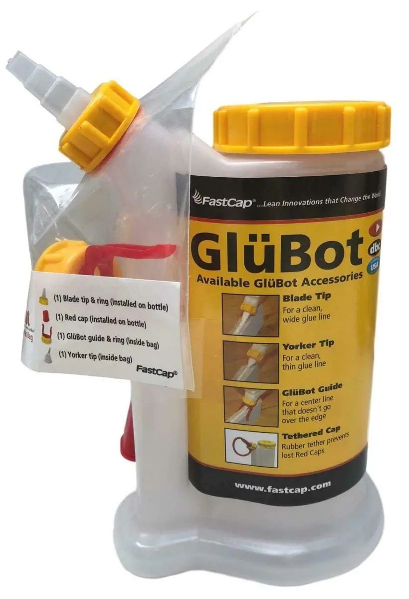 FastCap Glue Dispenser, Yellow/White, 16 oz | Spill-Proof, Two-Chamber Design - view 3