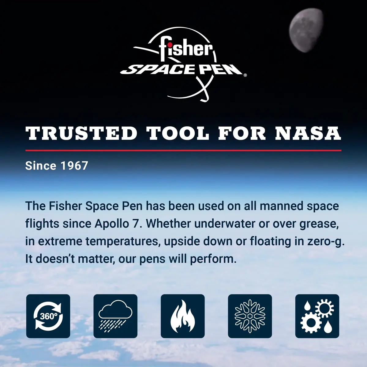 Fisher Space Pen Chrome Shuttle Emblem Pressurized Ballpoint Bullet Pen - view 4
