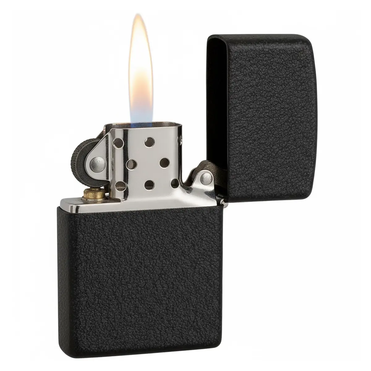 Zippo Classic Black Crackle Pocket Lighter - Windproof & Refillable Metal Lighter | Everyday Use, Made in USA - main product image
