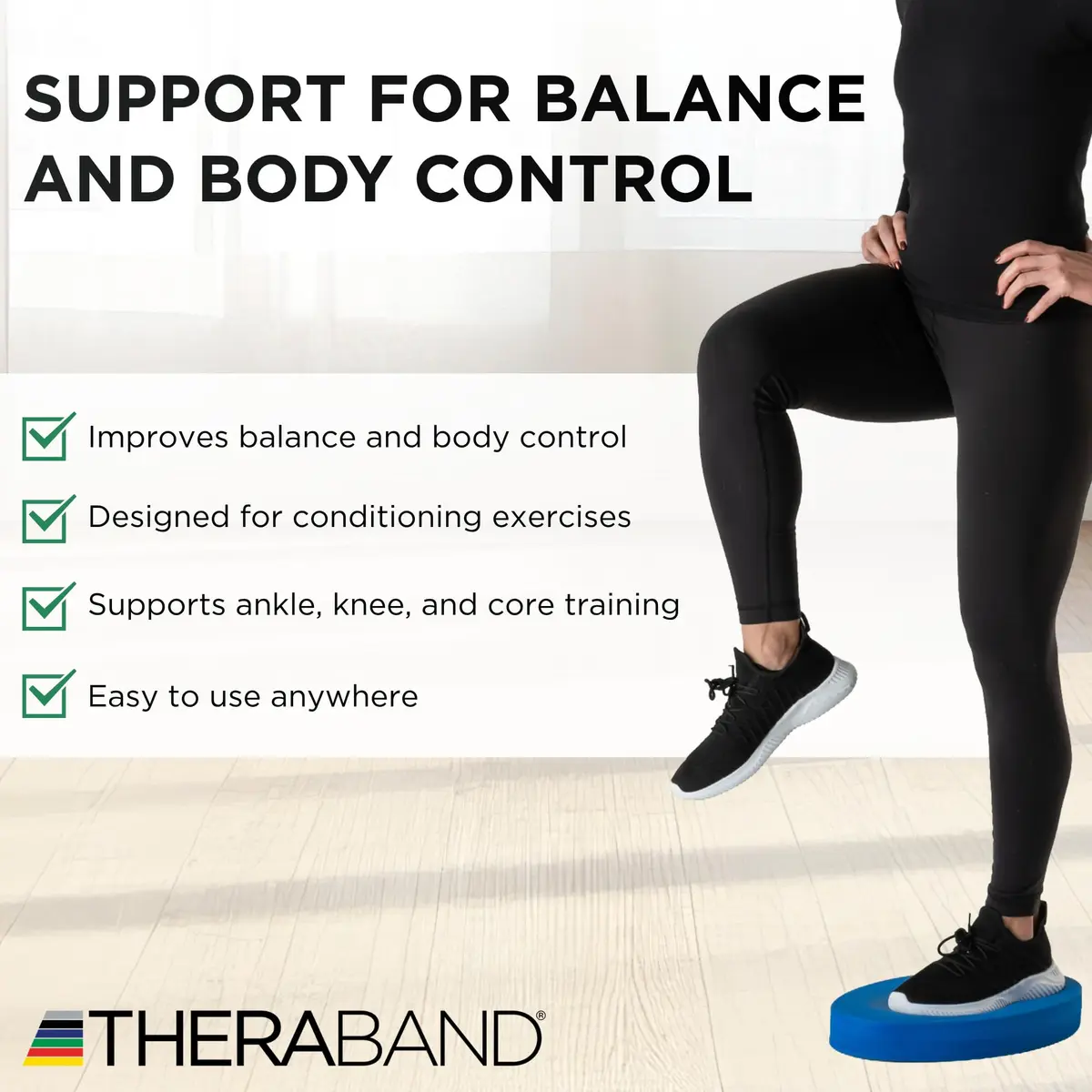 THERABAND Stability Trainer Pad, Foam Balance Pad, Soft, Set of 2, Blue | Moderate instability for balance & coordination - view 4