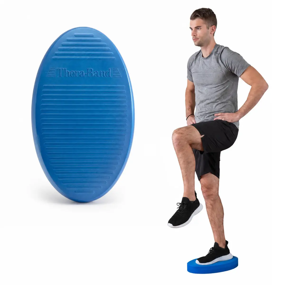 THERABAND Stability Trainer Pad, Foam Balance Pad, Soft, Set of 2, Blue | Moderate instability for balance & coordination - main product image