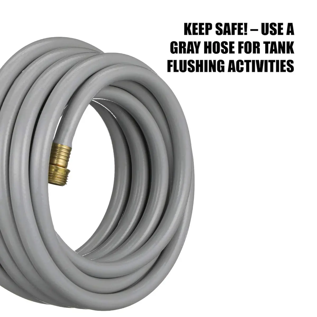 Valterra Flushing Hose for RVs 1/2" x 25' Gray | Durable Gray Water Drainage Hose - view 2