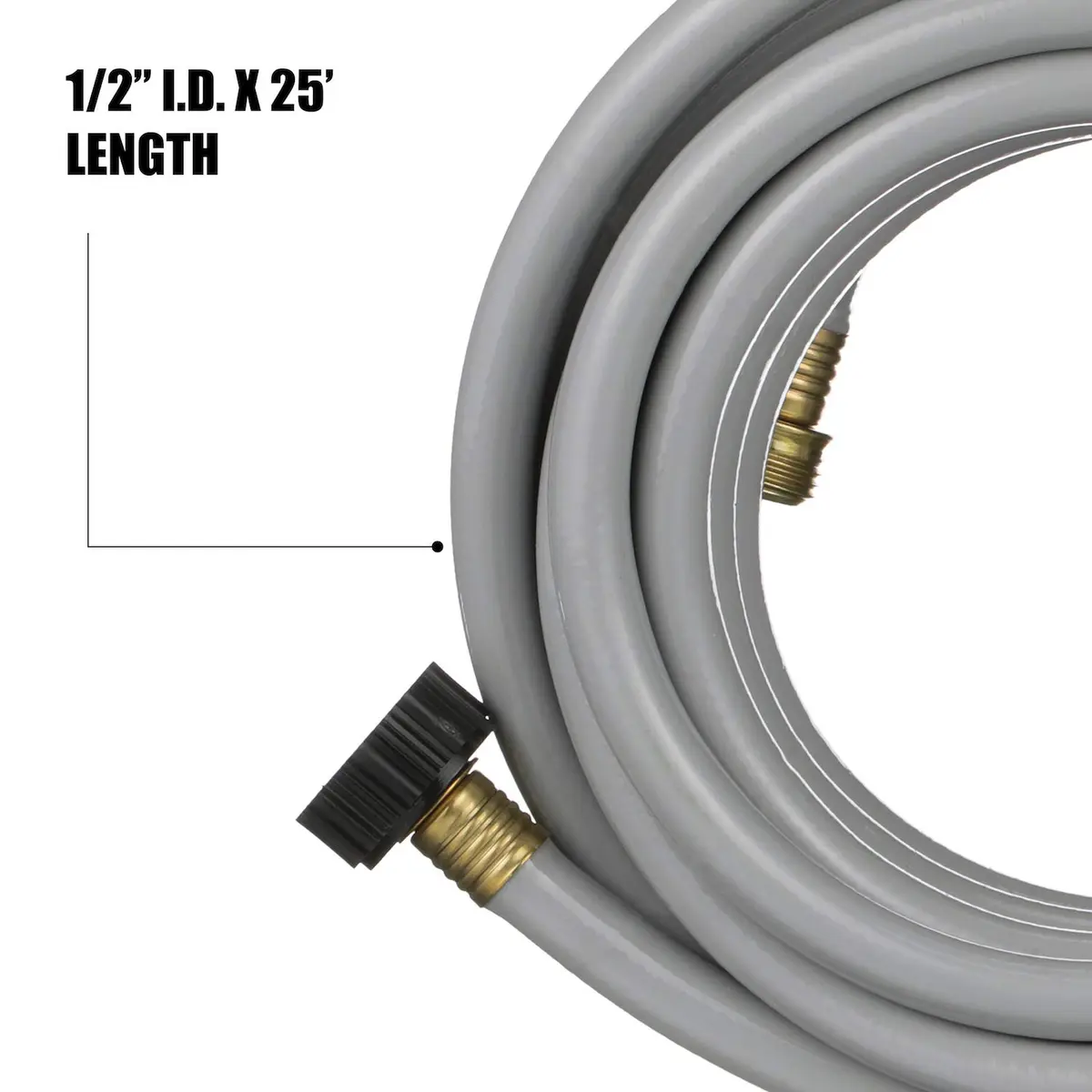 Valterra Flushing Hose for RVs 1/2" x 25' Gray | Durable Gray Water Drainage Hose - view 4
