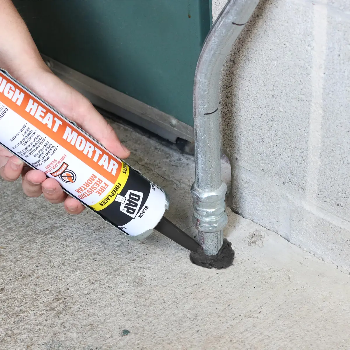 DAP High Heat Fire Resistant Mortar, 10 Oz, Black | ASTM E136 Non-Combustible Sealant for Firebrick & Fireplaces - view 7