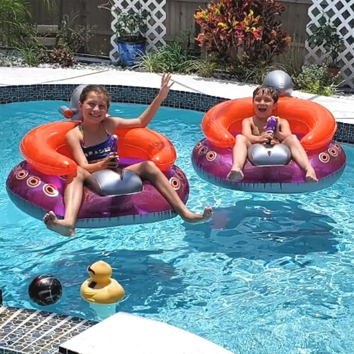 Swimline UFO Spaceship Squirter Inflatable Float for Kids | 45" | Water Fun with Built-in Squirter - view 5