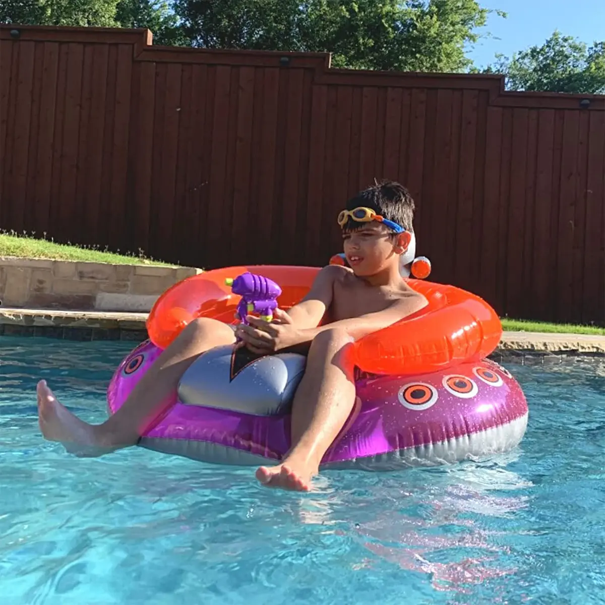 Swimline UFO Spaceship Squirter Inflatable Float for Kids | 45" | Water Fun with Built-in Squirter - view 4
