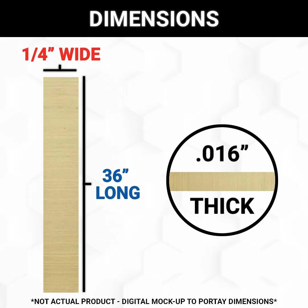 K & S Precision Metals Brass Strip 9709 0.016" Thick 1/4" Wide 36" Long | Durable, Versatile DIY & Electrical Metal - view 2