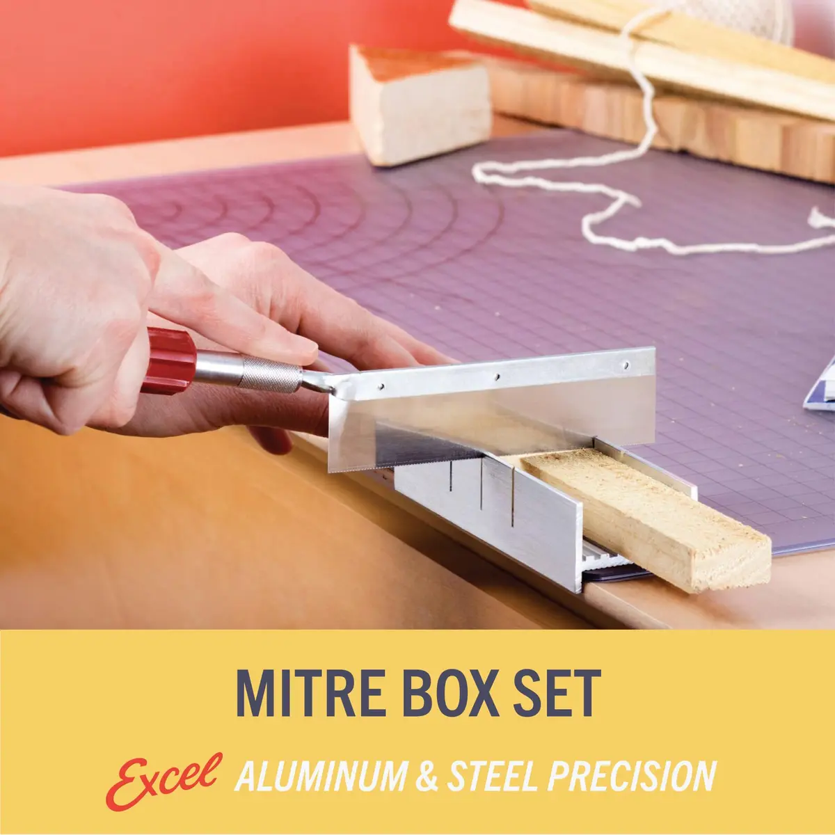 Excel Blades 6-Inch Aluminum & Steel Mitre Box | Precision Cuts for Wood, Plastic, Soft Metals - view 4