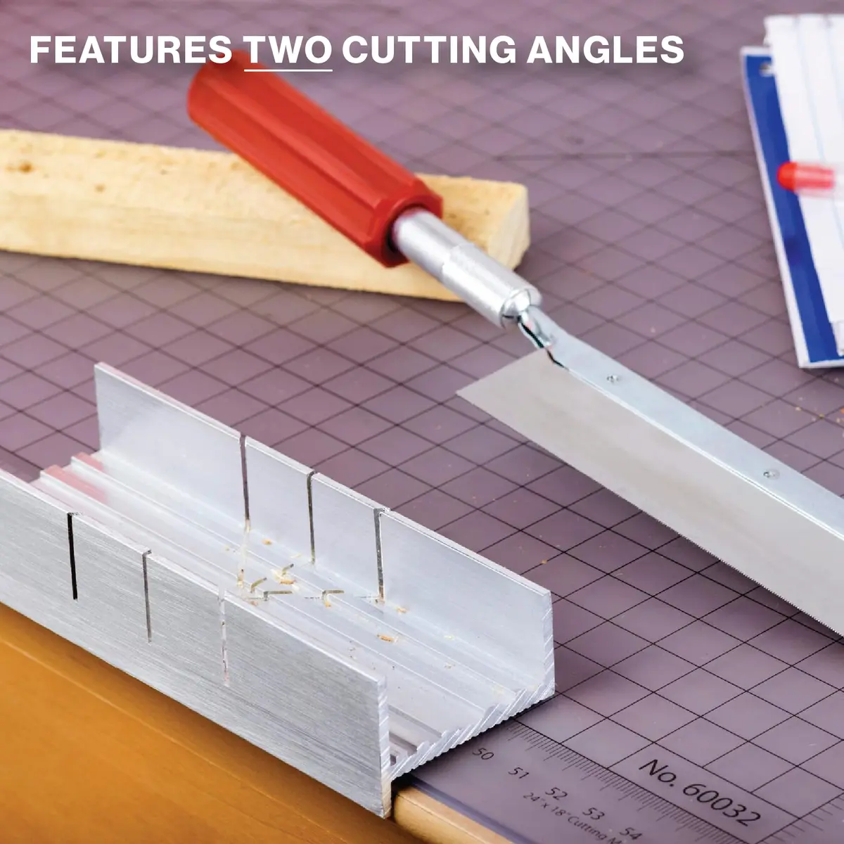 Excel Blades 6-Inch Aluminum & Steel Mitre Box | Precision Cuts for Wood, Plastic, Soft Metals - view 6