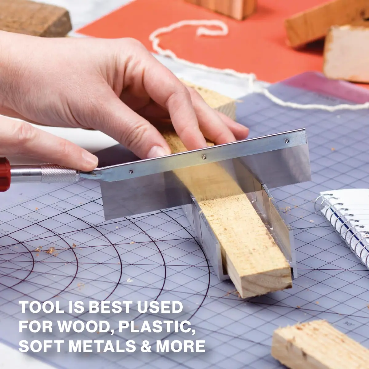 Excel Blades 6-Inch Aluminum & Steel Mitre Box | Precision Cuts for Wood, Plastic, Soft Metals - view 8