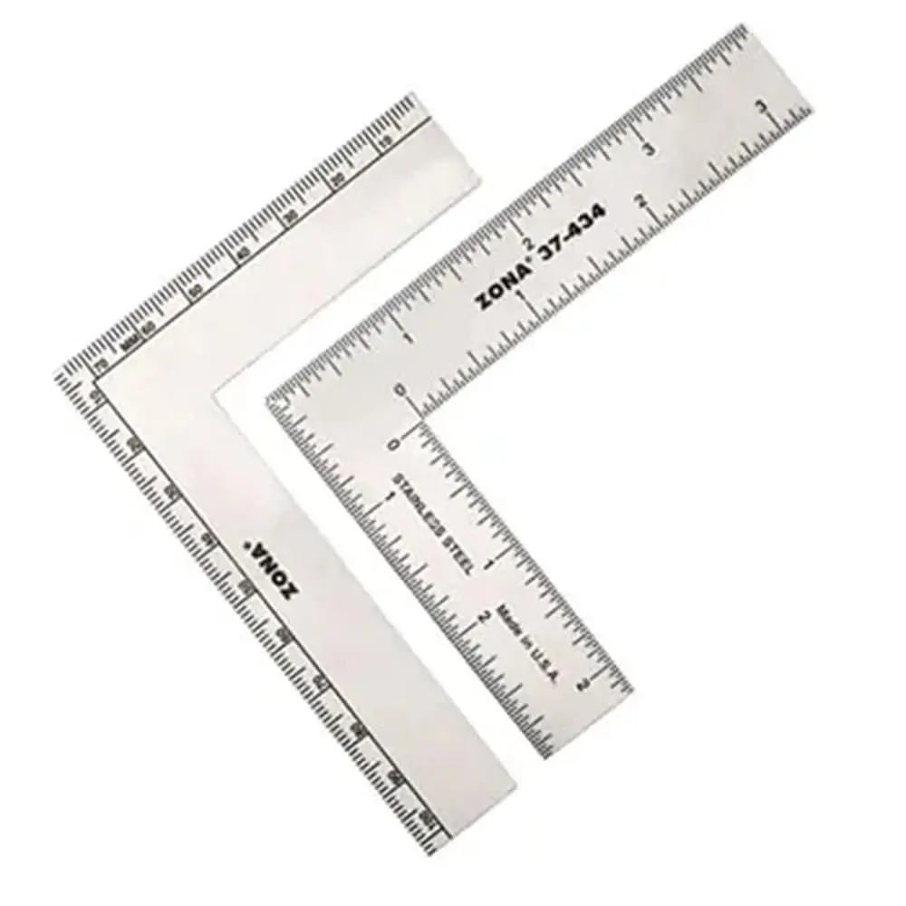 Olson Zona 37-434 L-Square 7.6 cm x 10.2 cm | Accurate Stainless Steel Carpentry Tool - main product image