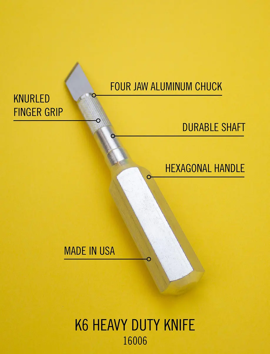 Excel Blades K6 Heavy Duty Metal Craft Knife, Hexagonal Aluminum Handle, 12 cm (4.75 in) | Precision Cutting Tool - view 7