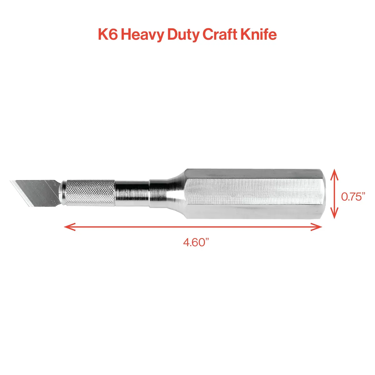 Excel Blades K6 Heavy Duty Metal Craft Knife, Hexagonal Aluminum Handle, 12 cm (4.75 in) | Precision Cutting Tool - view 3