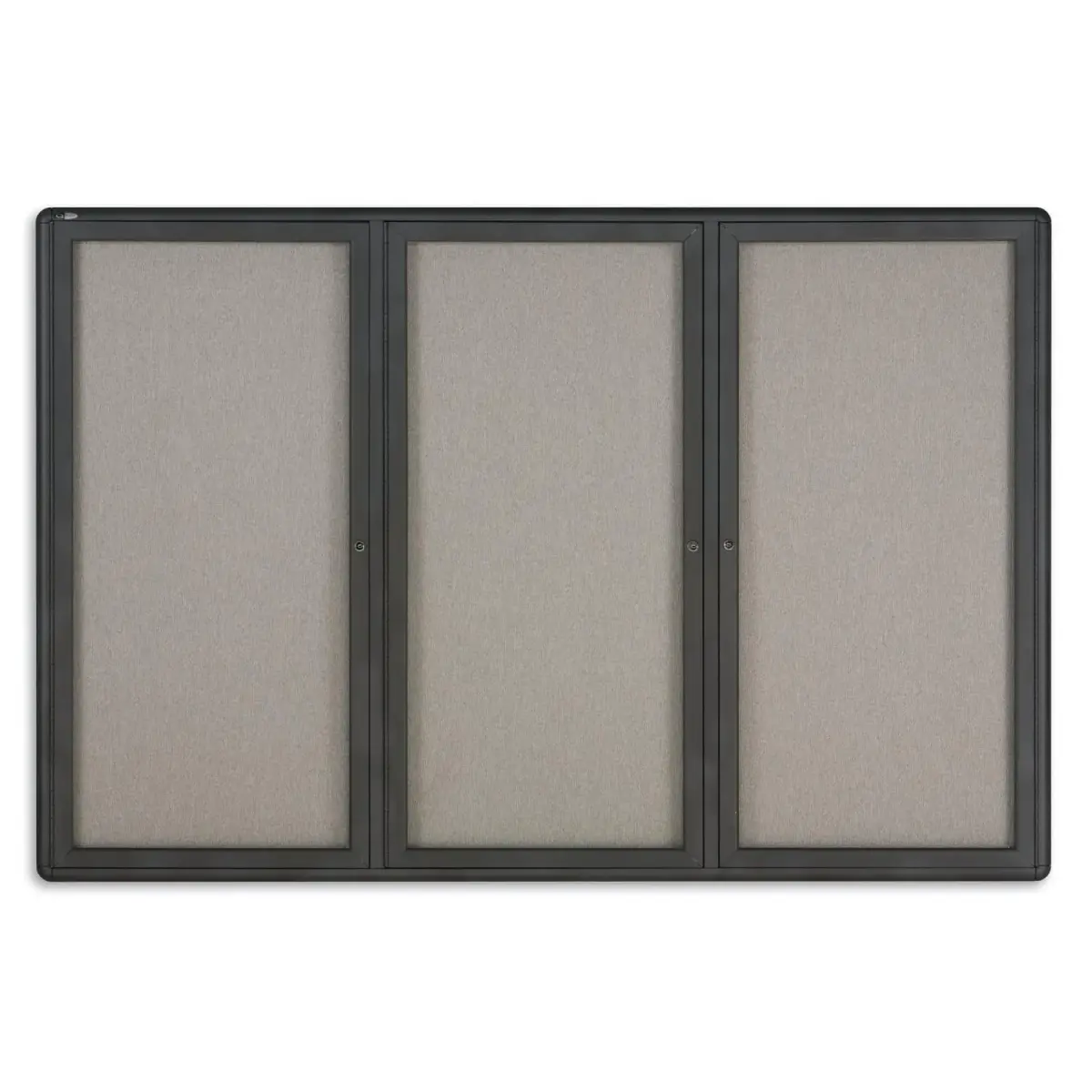 Quartet 6' x 4' Enclosed Fabric Bulletin Board with Lockable Doors | Graphite Frame - main product image