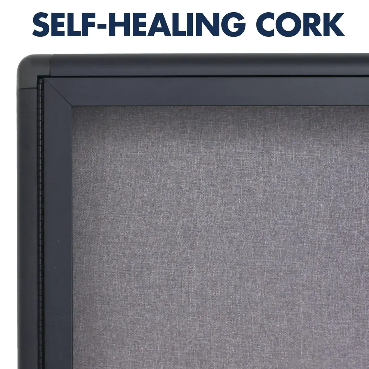 Quartet 6' x 4' Enclosed Fabric Bulletin Board with Lockable Doors | Graphite Frame - view 2