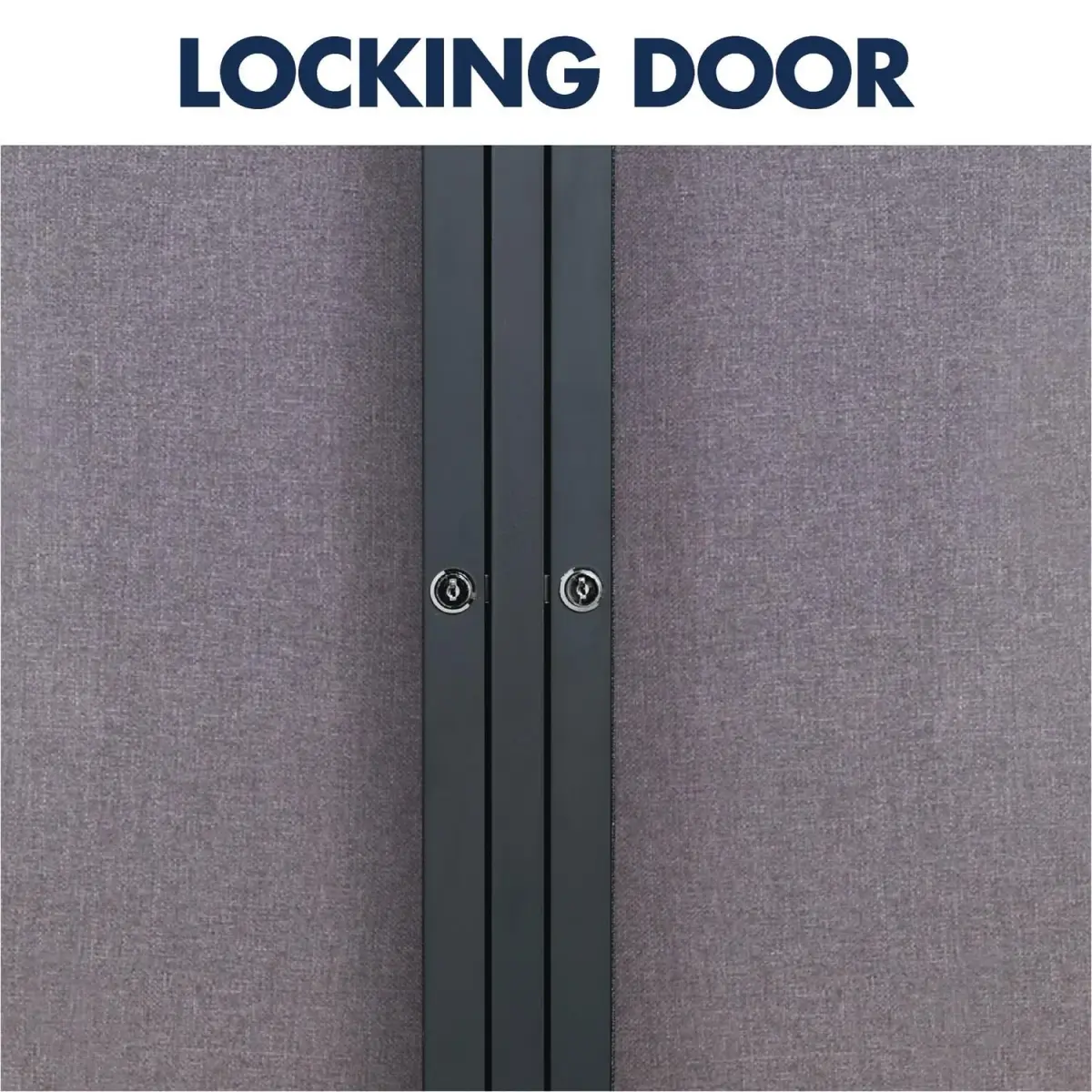 Quartet 6' x 4' Enclosed Fabric Bulletin Board with Lockable Doors | Graphite Frame - view 4