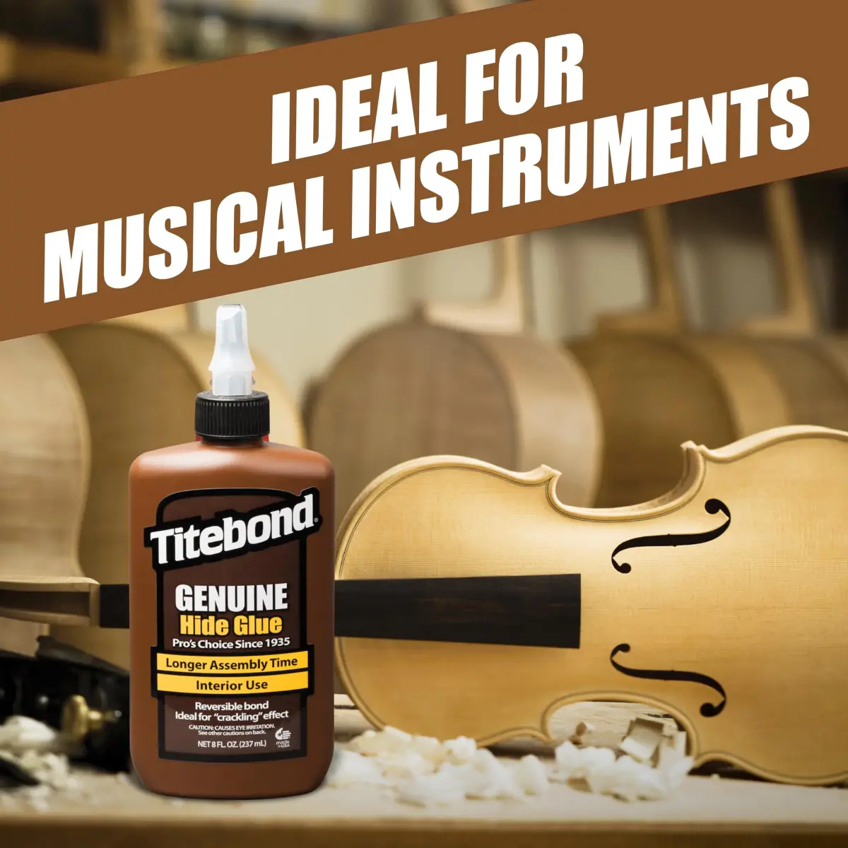 Titebond Genuine Hide Glue, 4 fl oz (118 ml) | Amber Liquid for Woodworking - view 4