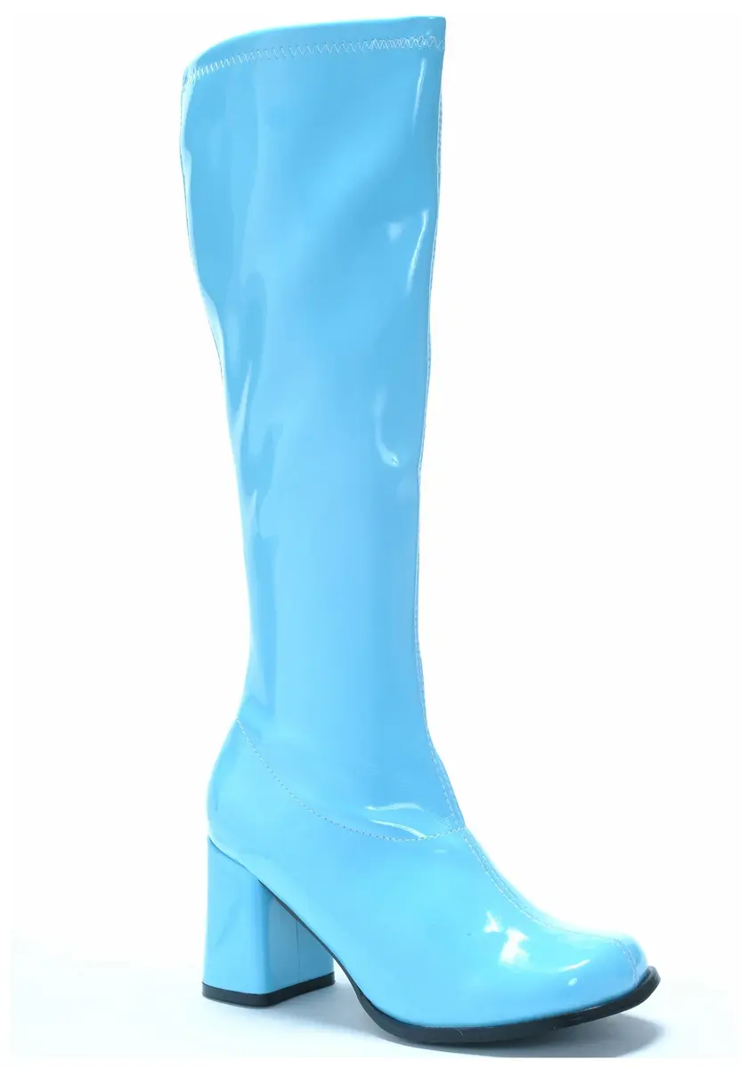 Ellie Shoes Women's Go-Go Boot | Retro Knee High, Blue, 6 US | 3-inch Block Heel - main product image