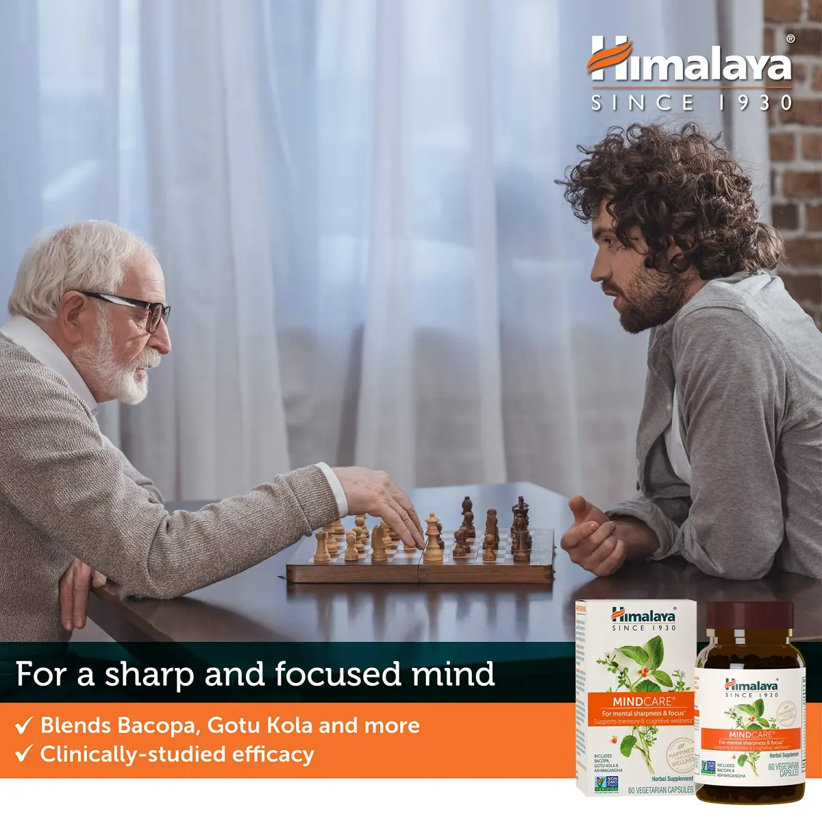 Himalaya MindCare Nootropic Brain Supplement 1170 mg 60 Capsules | Supports Memory, Focus & Clarity - view 3