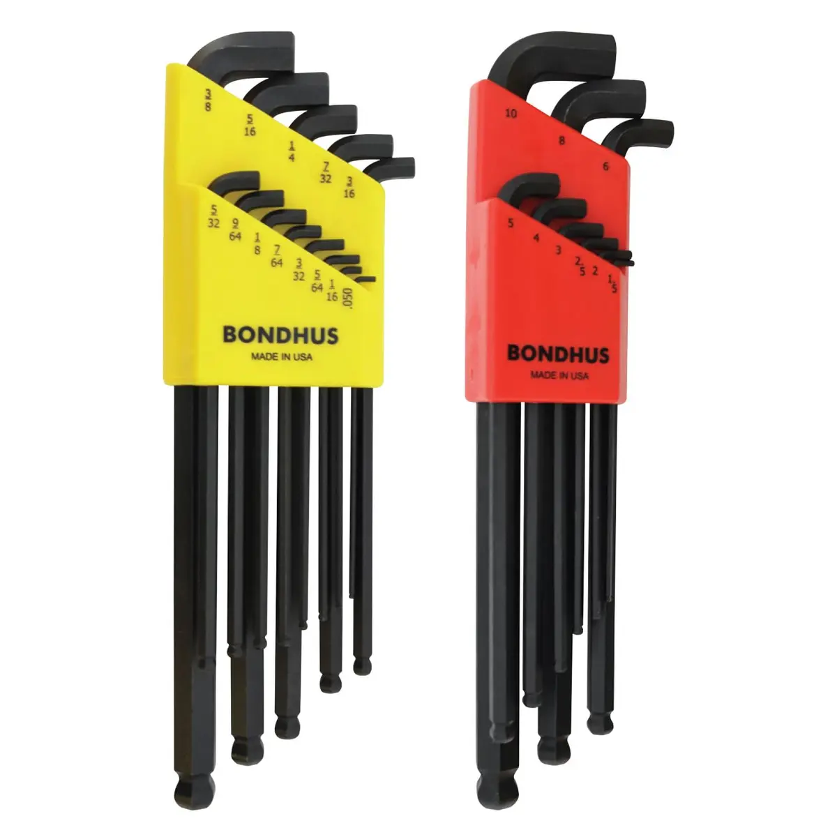 Bondhus 20599 Stubby Ball End Hex Key Set 1.5-10mm (0.050-3/8") | 20% Stronger Protanium Steel - main product image
