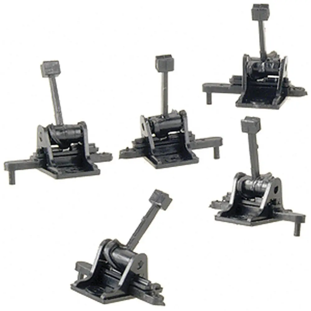 Caboose Industries HO Ground Throw Sprung 5 CAB5202S HO Track | Set of 5 Black Delrin Switch Throws - main product image