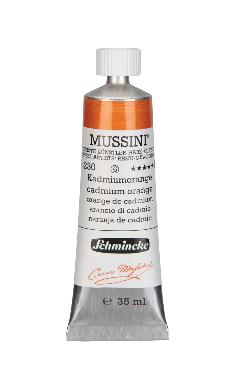Schmincke Mussini Resin Oil Colors Cadmium Orange 35 ml | Finest Artist Oil Paint with Highest Lightfastness - main product image