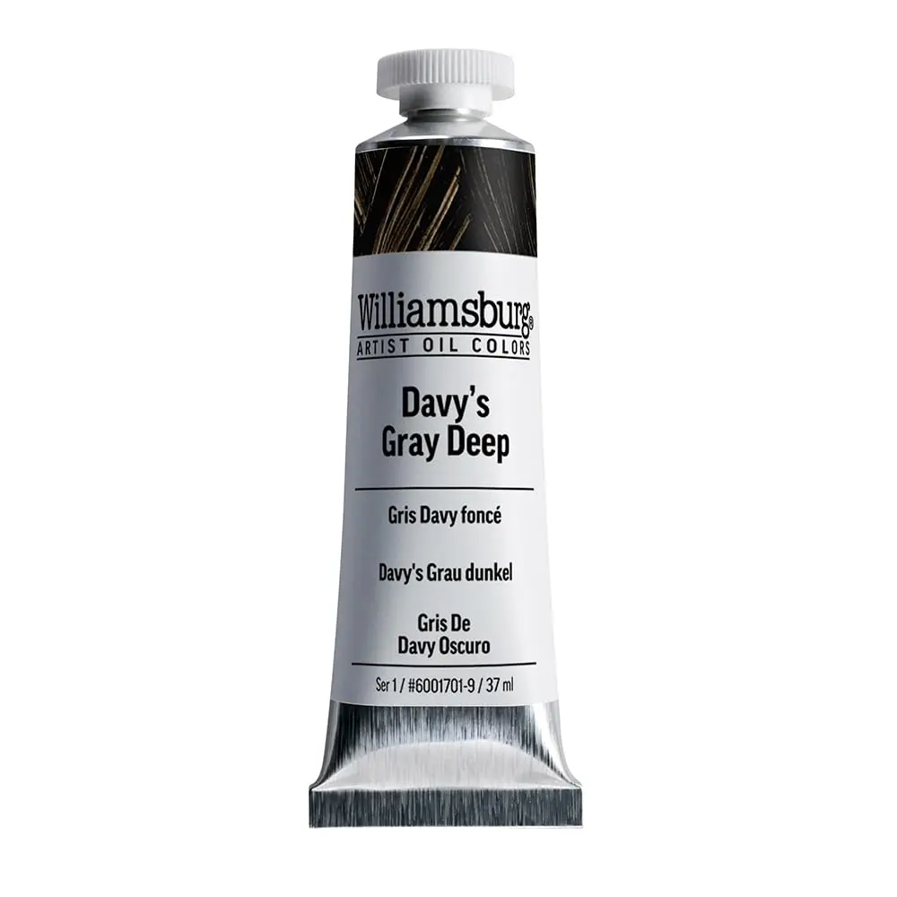 Williamsburg Artist Oil Colors, Davy's Gray Deep, 37 ml Tube | Handmade, Rich Pigment, Lightfastness - main product image