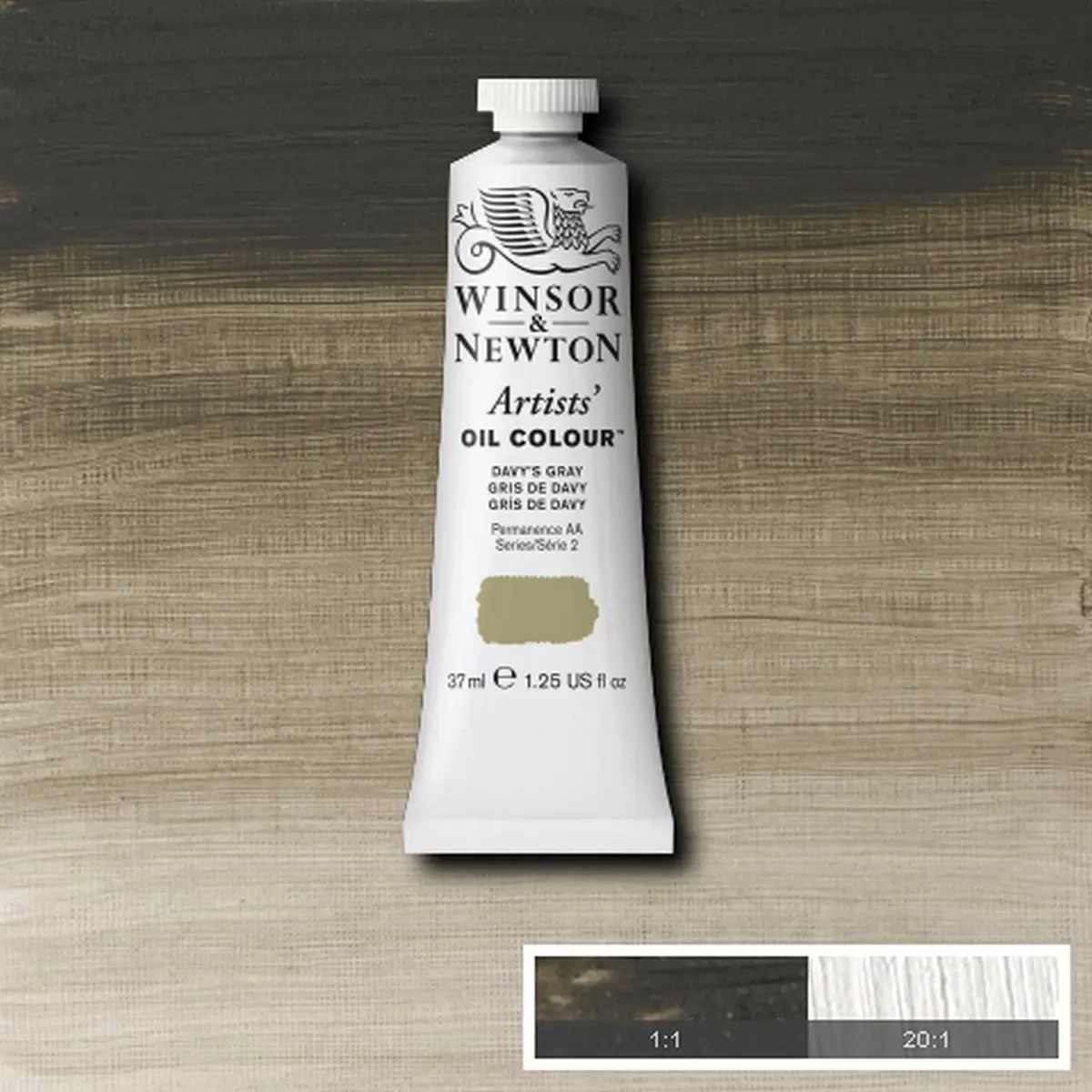 Winsor & Newton Artists' Oil Paint Davy's Gray 37ml (1.25 Fl Oz) | Professional Grade Single Pigment Color - view 3