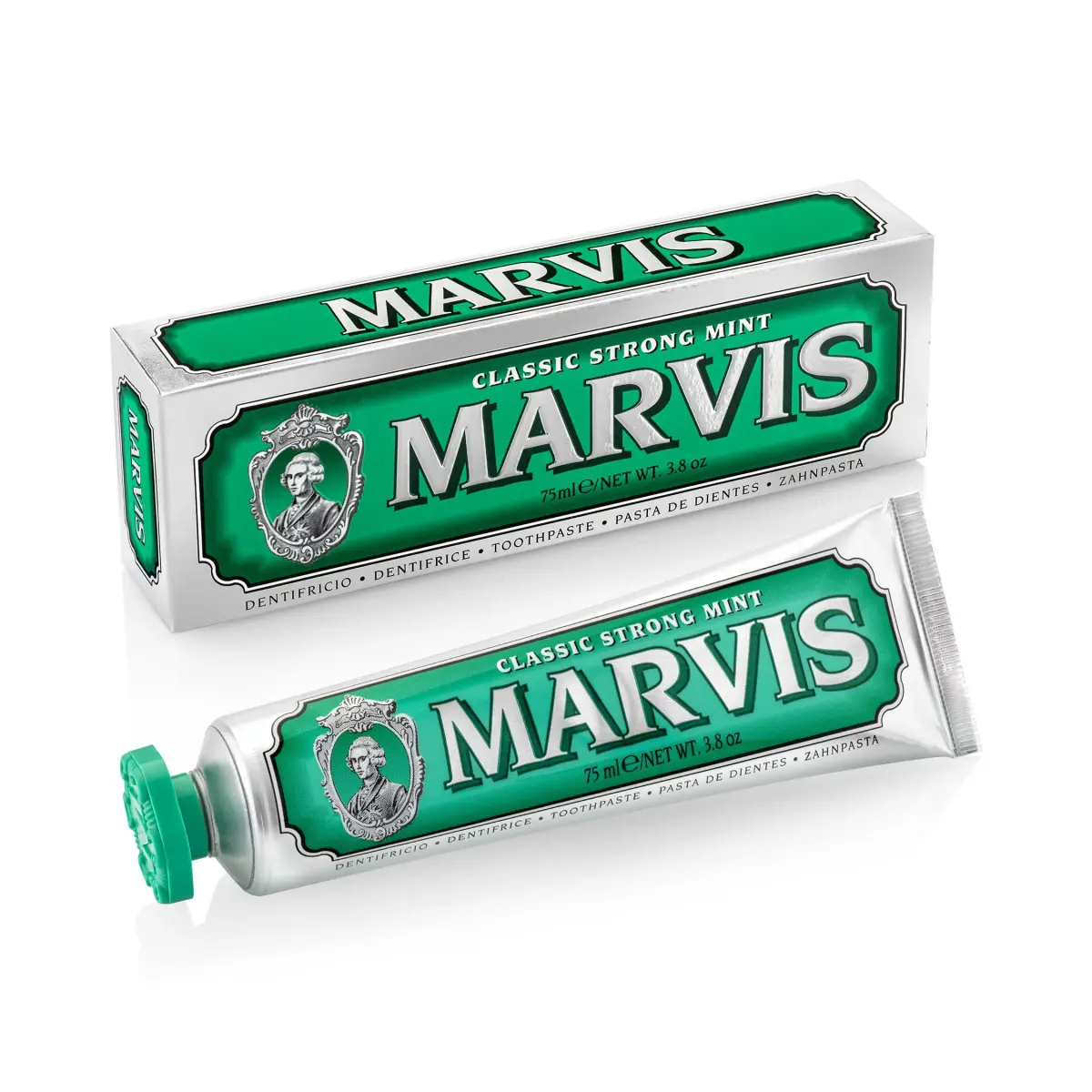 Marvis Classic Strong Mint Toothpaste 108g (3.8 oz) | Fluoride-Free, Vegan, Made in Italy - main product image