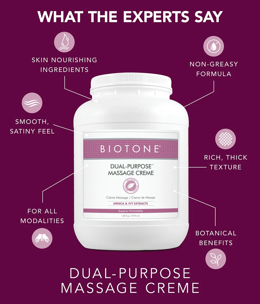 BIOTONE Dual-Purpose Massage Crème 128 Ounce | Effortless Glide, Skin Benefits, USA Made - view 5