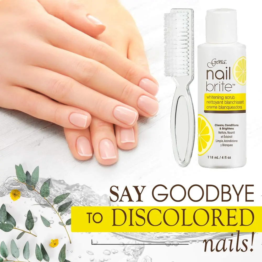 Gena Nail Brite Whitening Scrub with Brush 4 oz | Brightens Discolored Nails & Strengthens - view 6