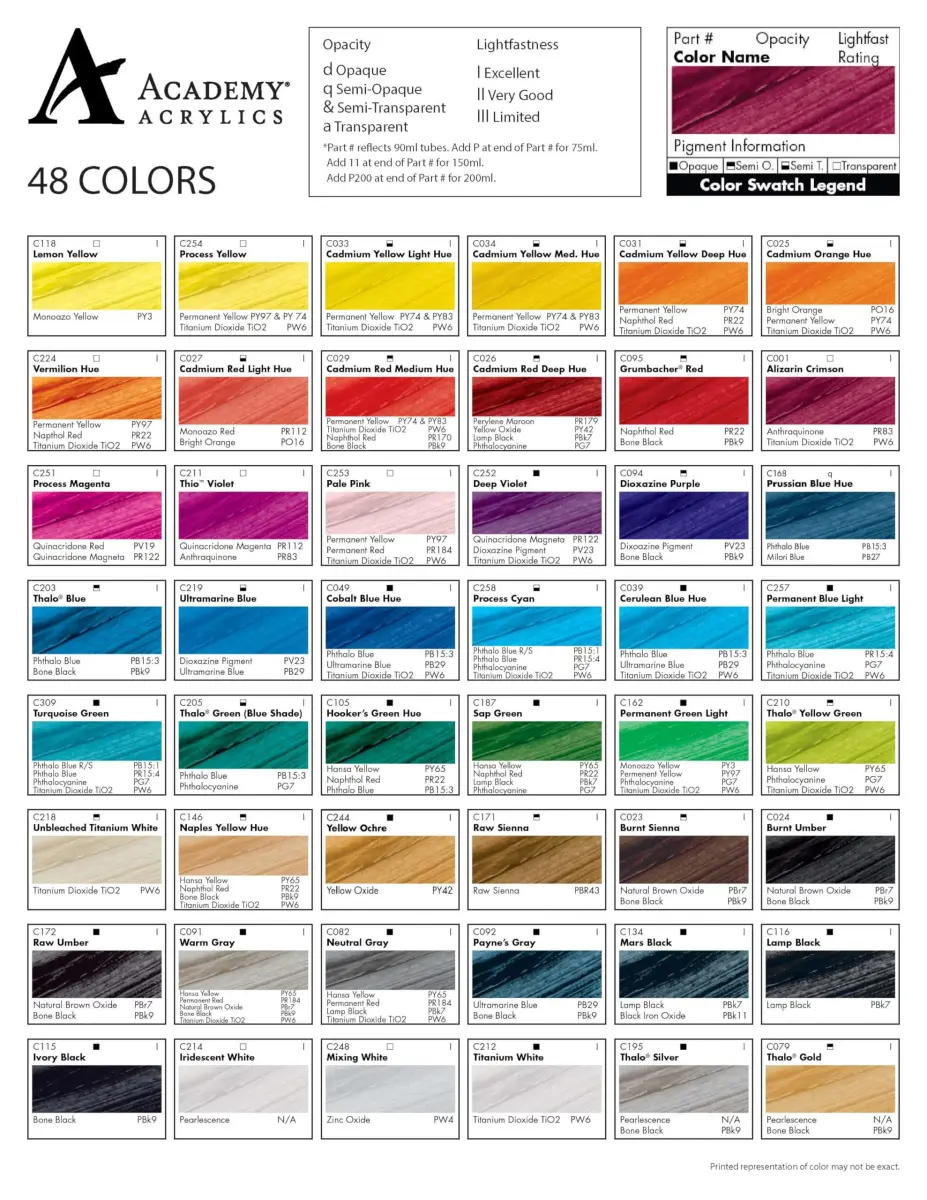 Grumbacher Academy Acrylic Paint Gloss Cadmium Yellow Medium Hue 90ml (3 Fl Oz) | ASTM Lightfastness 1-Excellent - view 6