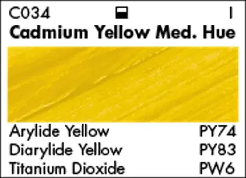 Grumbacher Academy Acrylic Paint Gloss Cadmium Yellow Medium Hue 90ml (3 Fl Oz) | ASTM Lightfastness 1-Excellent - view 2