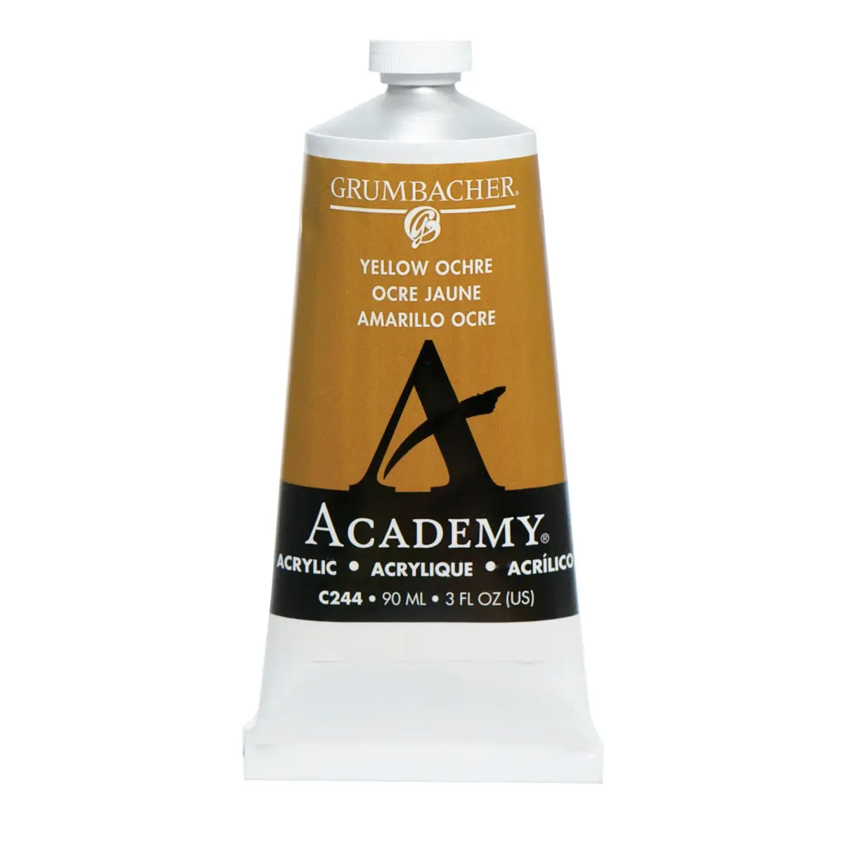 Grumbacher Academy Acrylic Paint Gloss Yellow Ochre Light Hue 90ml (3 Fl Oz) | ASTM Lightfast Rating 1-Excellent - main product image