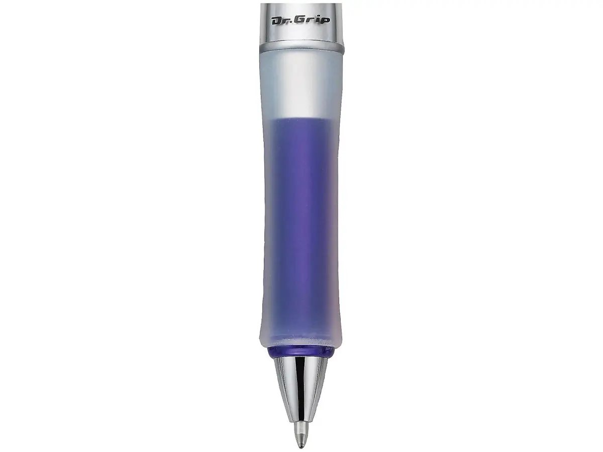 PILOT Dr. Grip Center of Gravity Ballpoint Pen, Black Ink, Medium Point, Blue Grip | Ergonomic Design for Reduced Writing Stress - view 2