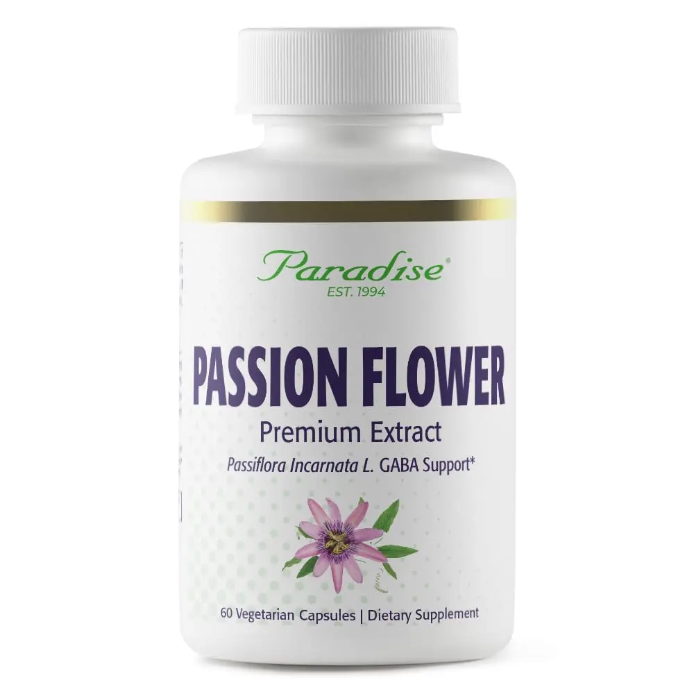Paradise Herbs Passion Flower Vegan Non-GMO Gluten Free 60 Capsules | Calming Support & Bioavailability - main product image