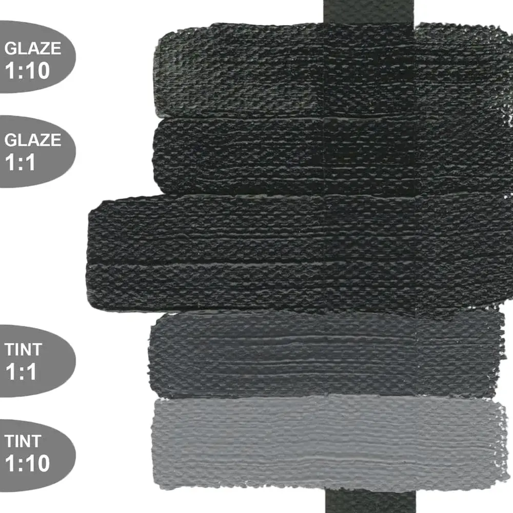 GOLDEN Heavy Body Acrylic Paint Carbon Black 59ml (2 fl. oz.) | ASTM Lightfastness I - view 4