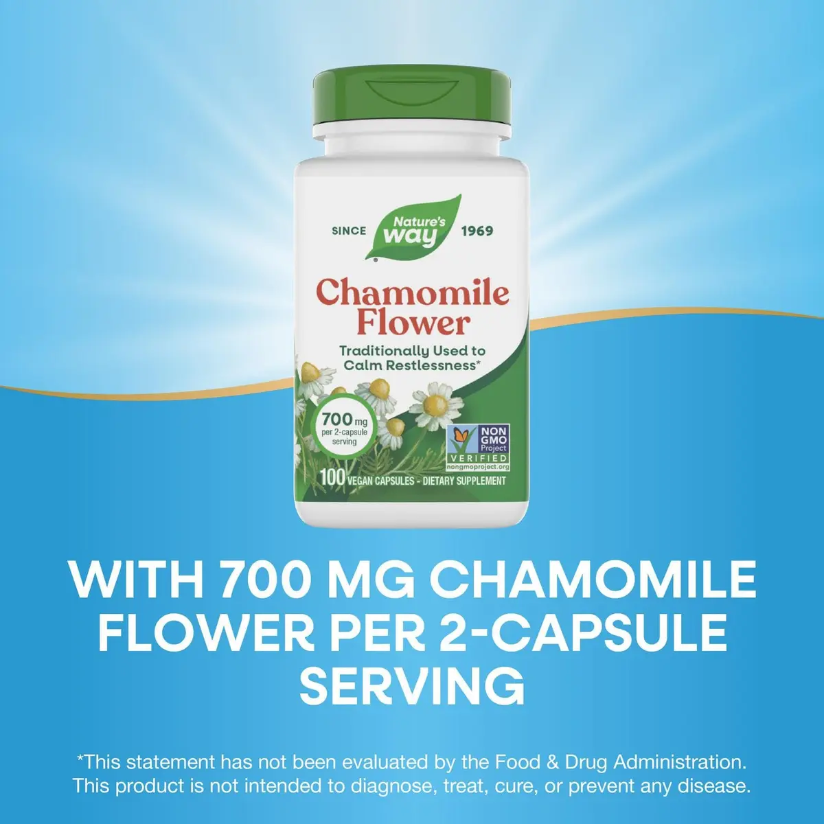 Nature's Way Chamomile Flower Capsules 700mg (100 Count / 50 Servings) | Traditional Calming Support - view 4