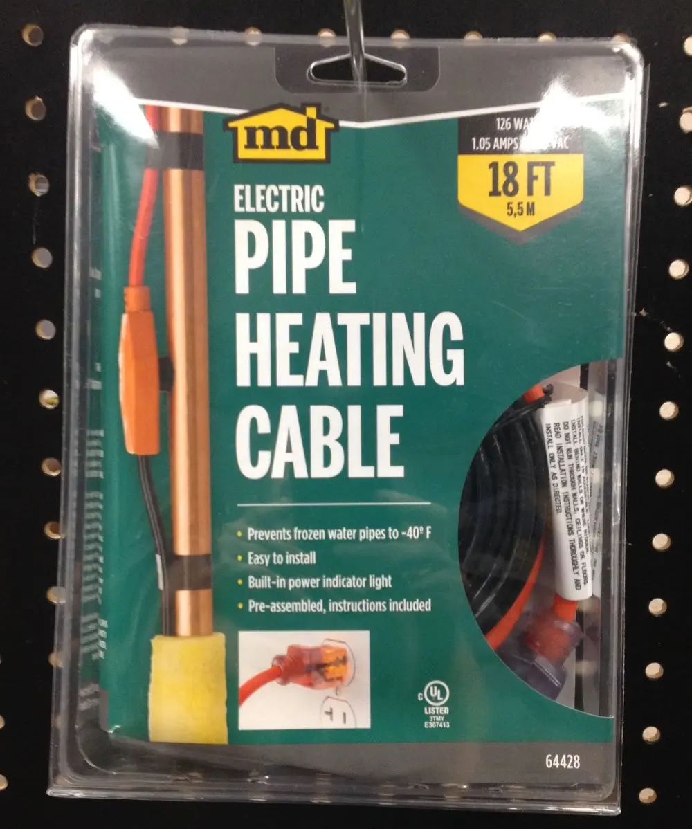 M-D Building Products 64428 18-Foot Pipe Heating Cable with Thermostat, RED | Prevents Freezing - view 5