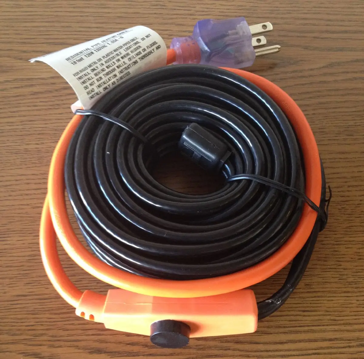 M-D Building Products 64428 18-Foot Pipe Heating Cable with Thermostat, RED | Prevents Freezing - view 2