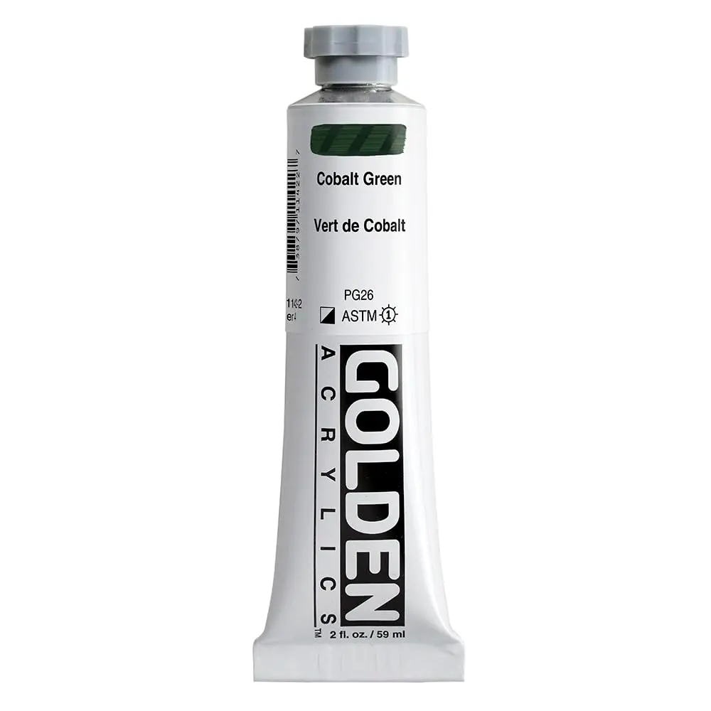 GOLDEN Heavy Body Acrylics, Cobalt Green, 2 fl. oz. Tube | Thick, buttery consistency, water & UV resistant - main product image
