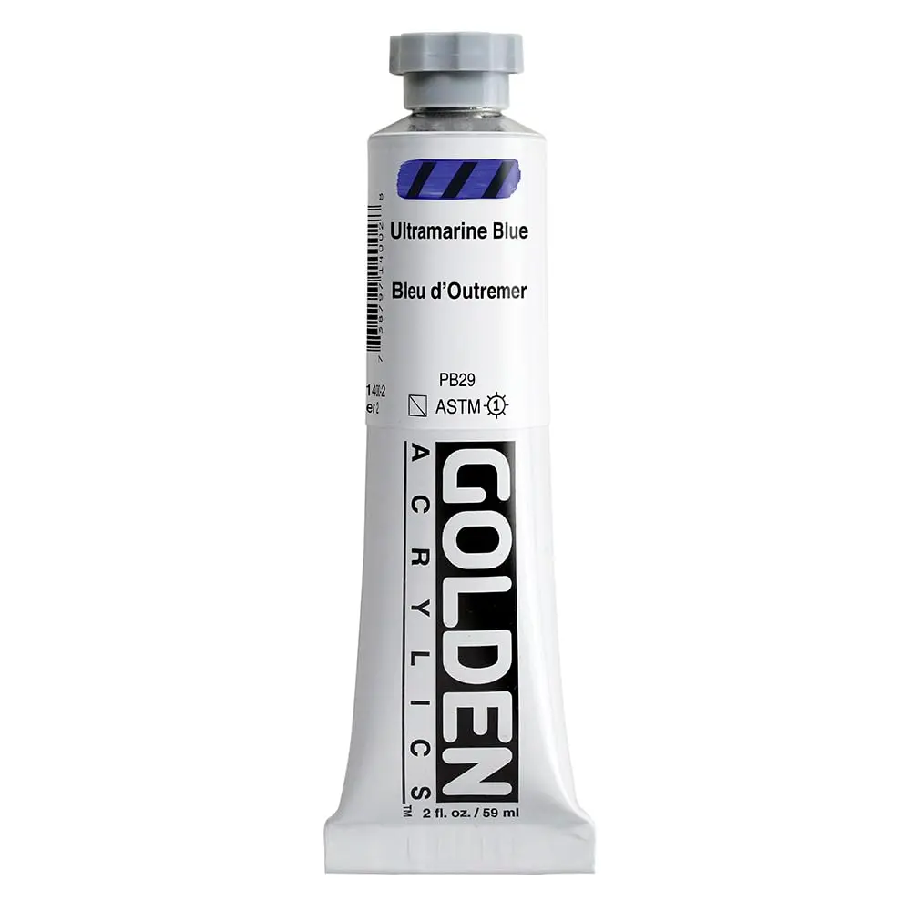 GOLDEN Heavy Body Acrylics, Ultramarine Blue, 2 fl. oz. Tube | Thick, Water & UV Resistant Artist Paint - main product image