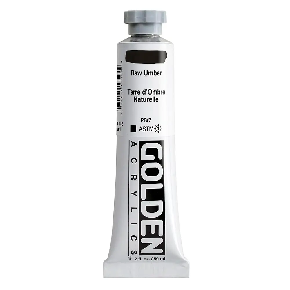 GOLDEN Heavy Body Acrylics, Raw Umber, 2 fl. oz. Tube | Thick, buttery consistency for artists - main product image