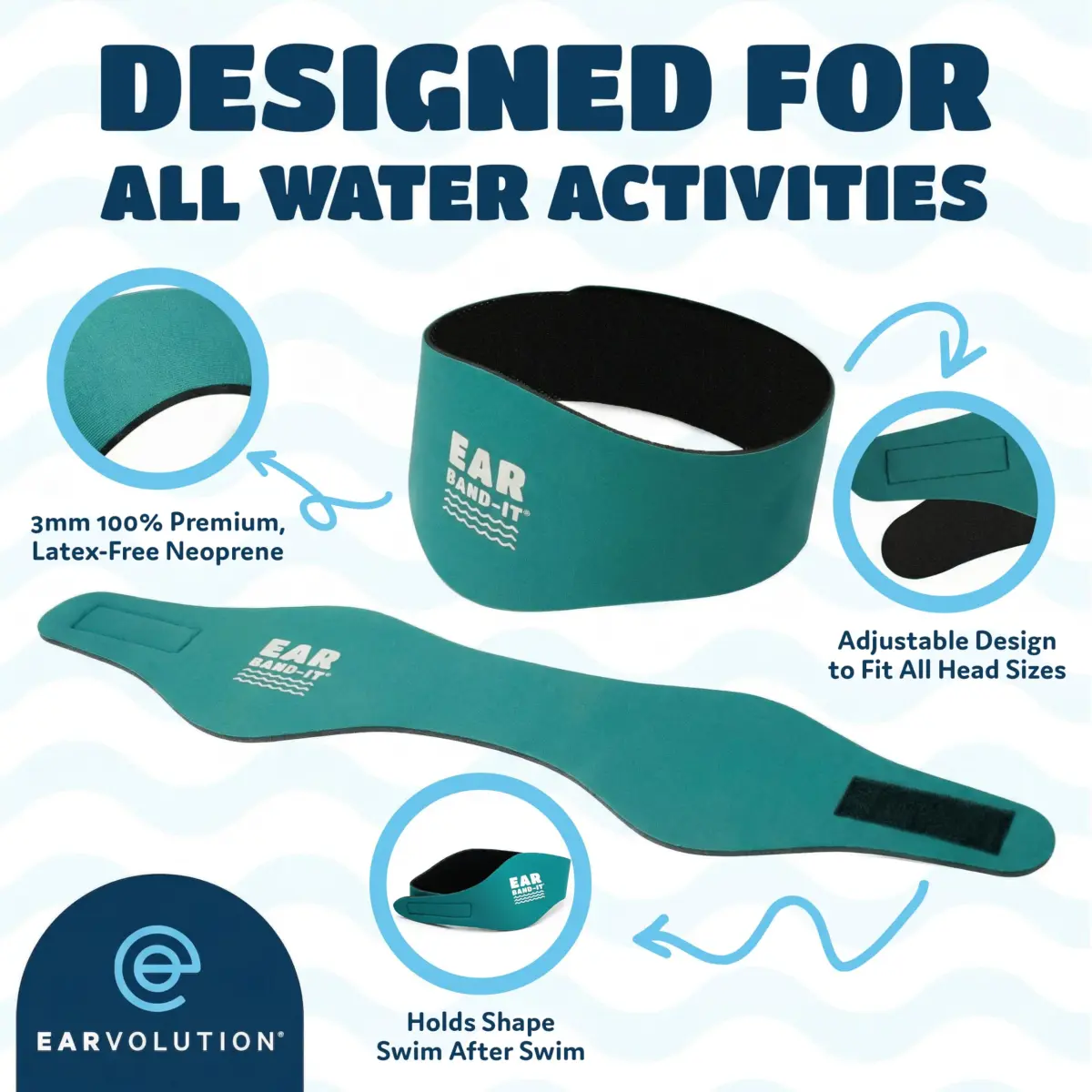 Ear Band-It Original Swimming Headband Purple Large | Doctor-Invented Ear Protection for Water Sports & Sensory Support - view 4