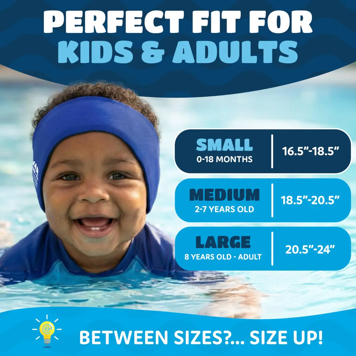 Ear Band-It Original Swimming Headband Teal Large | Doctor-Invented Ear Protection for Kids & Adults - view 6