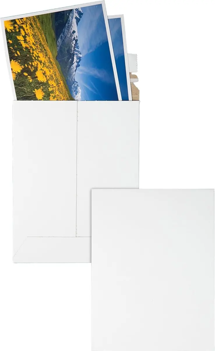 Quality Park Photo Document Mailers 9" x 11.5" | Rigid Stay Flat Envelopes, White Recycled Fiberboard - view 5