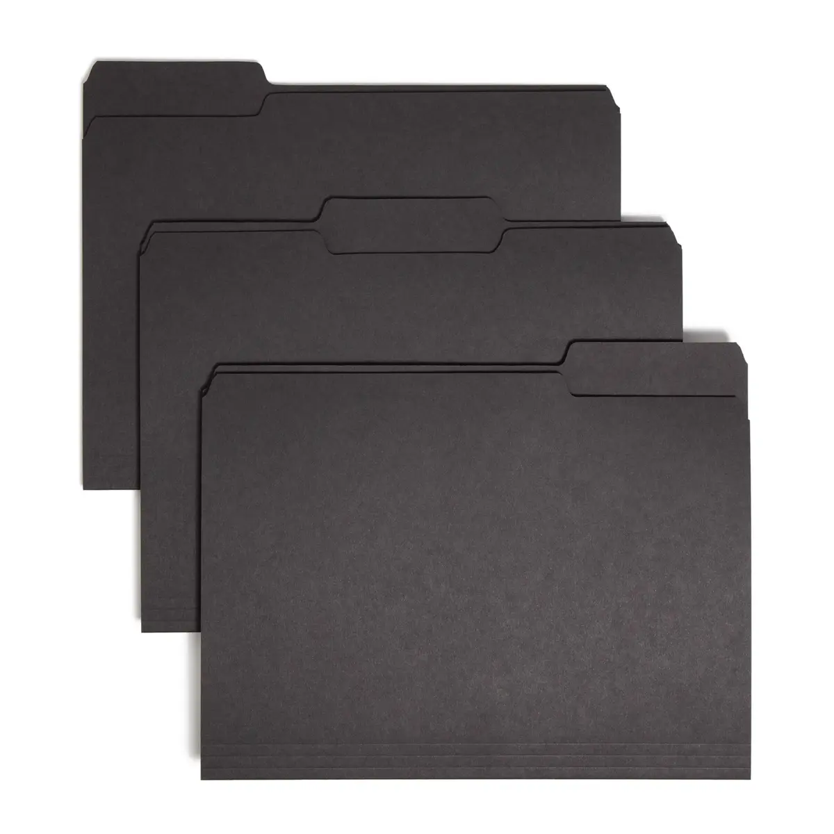 SMEAD Interior File Folder 1/3-Cut Tab Letter Size Black | Expandable, Durable, 100 Pack - main product image