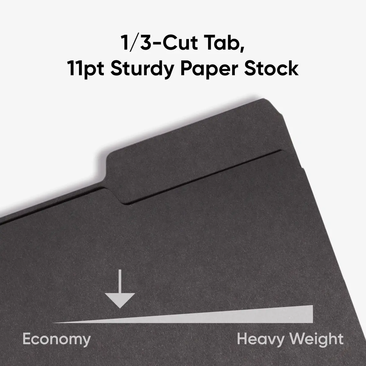 SMEAD Interior File Folder 1/3-Cut Tab Letter Size Black | Expandable, Durable, 100 Pack - view 4
