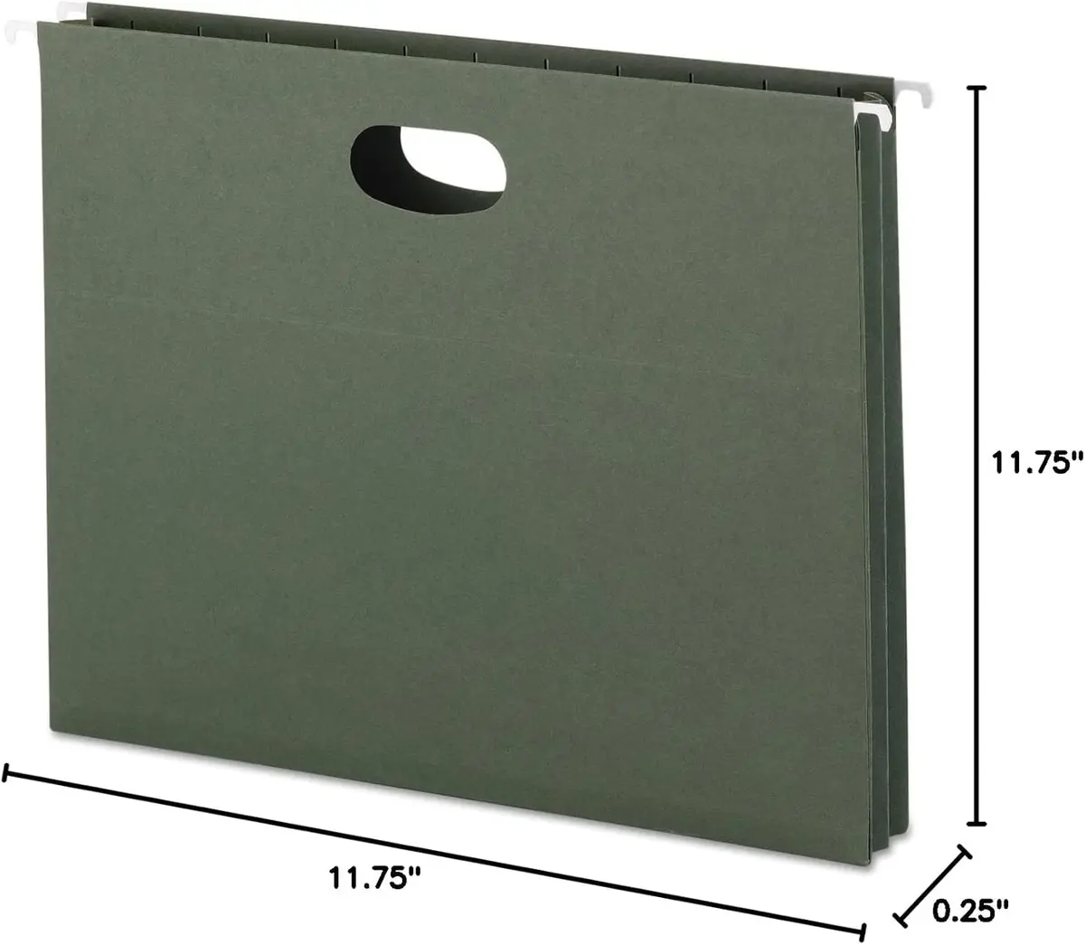 Smead Hanging File Pockets with Full-Height Gusset, 1.75" Expansion, Letter Size, Standard Green, 25 per Box | 11.75" W x 9.25" H - view 4