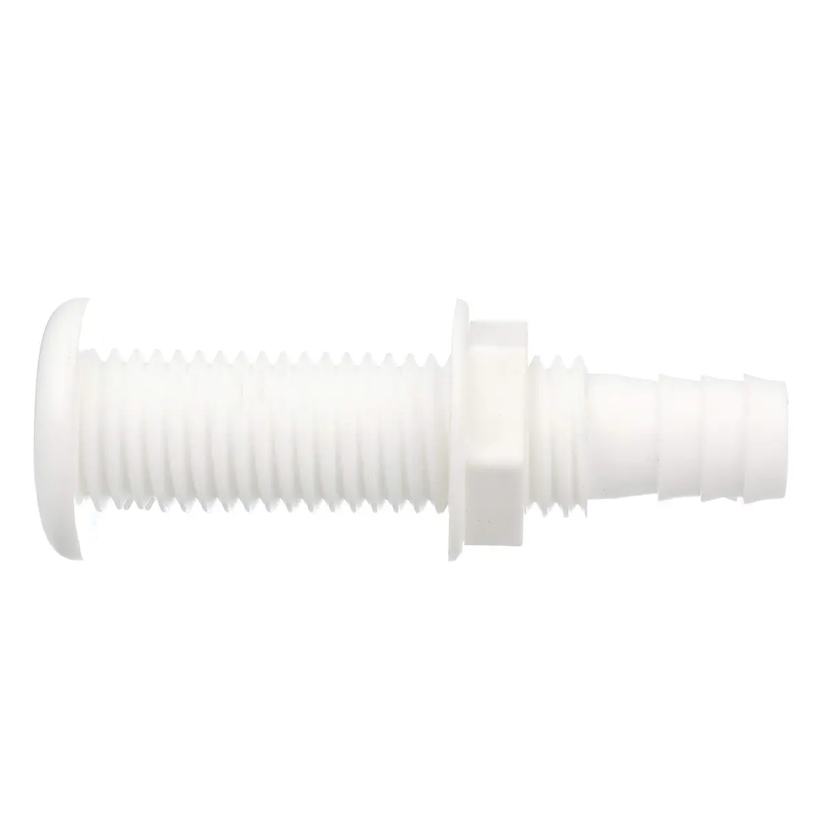 Seachoice Polypropylene Extra Long Thru-Hull Connector for 3/4 in. ID Hose, White Finish | Reliable Marine Fitting - main product image